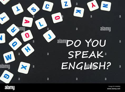 English School Concept Text Do You Speak English Colored Square