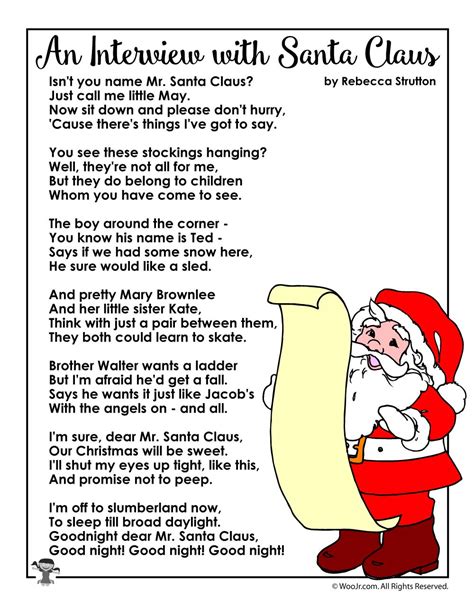 An Interview With Santa Claus Christmas Poems For Kids Woo Kids