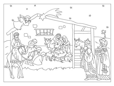 coloriage sur la crèche de noël l enfant jésus la nativité 1