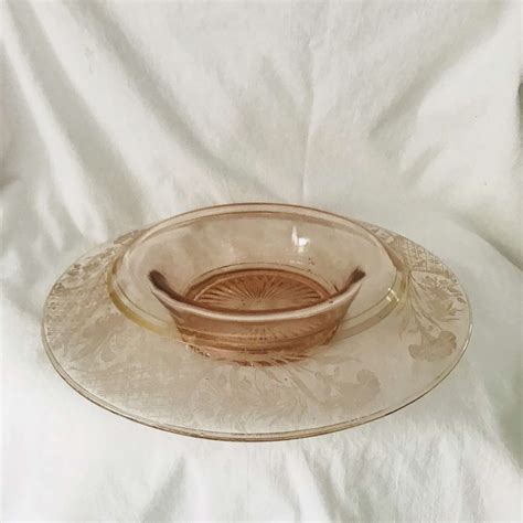 Vintage compote/candy dish, etched floral design, clear glass, wedding, special occasions, table vintage wheel cut etched glass comport compote candy dish pedestal glass floral pattern etched daisy pressed glass footed compote candy/nut dish. Depression glass Center Bowl with turned down etched ...