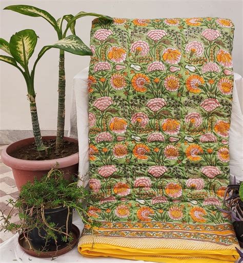 anokhi hand block printed reversible quilt hand made king size quilt jaipur hand block