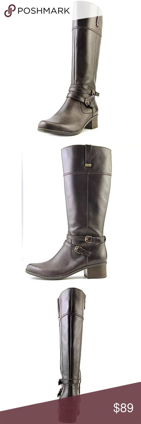 Bandolino Carlotta Wide Calf Leather Boots 65 Wide Calf Leather