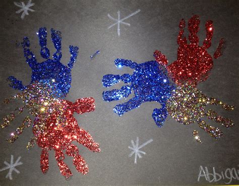 Handprint Glitter Fireworks 2 Year Old Art Fourth Of July Preschool Projects July Crafts
