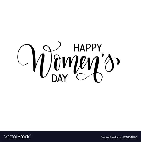 Happy International Women S Day Calligraphy Vector Image