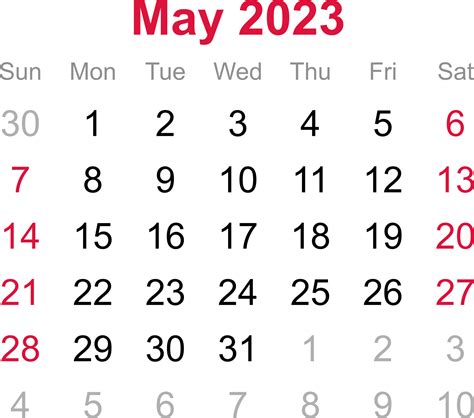 May Calendar Of 2023 On Transparency Background 12707625 Png