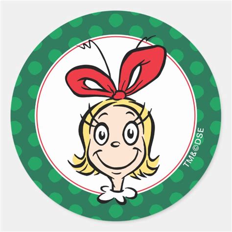 Dr Seuss Cindy Lou Who Is Nice Classic Round Sticker