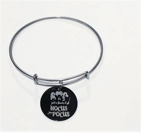 Silver Hocus Pocus Bangle Charm Bracelet Halloween | Etsy | Bangle
