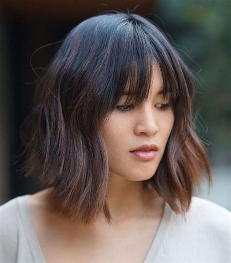 20 Best Collection Of Elongated Razored Straight Shag Haircuts With Bangs