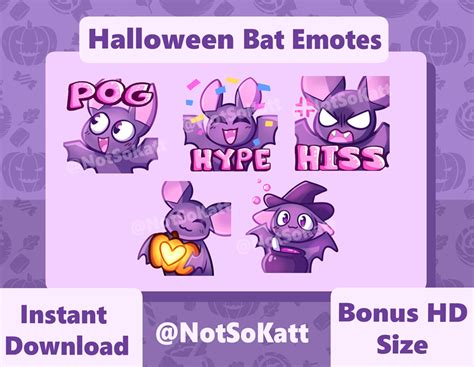 Halloween Bat Emote Pack 5 For Twitch Youtube And Discord