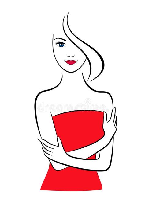 Woman In Red Dress Vector Stock Vector Illustration Of Girl 199237816