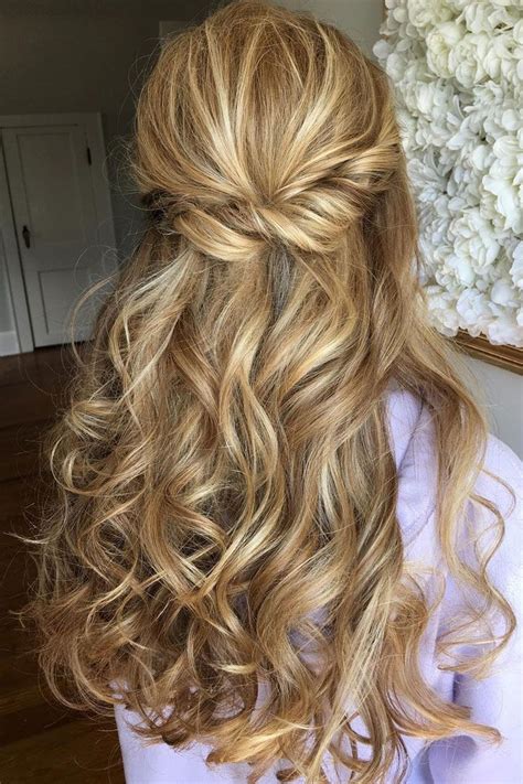 Check spelling or type a new query. Half up half down curl hairstyles - partial updo wedding ...
