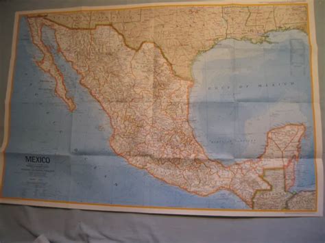 Vintage Mexico And Central America Map National Geographic May 1973 100