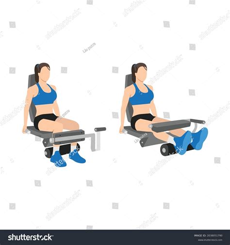 Woman Doing Seated Leg Curls Exercise เวกเตอร์สต็อก ปลอดค่าลิขสิทธิ์
