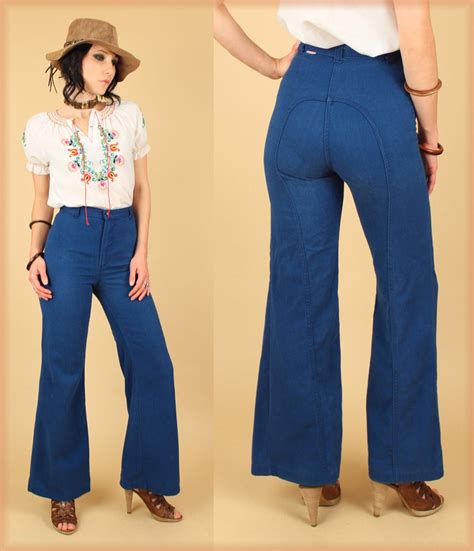 Vintage 70s Ditto Blue High Waisted Bell Bottom Jeans