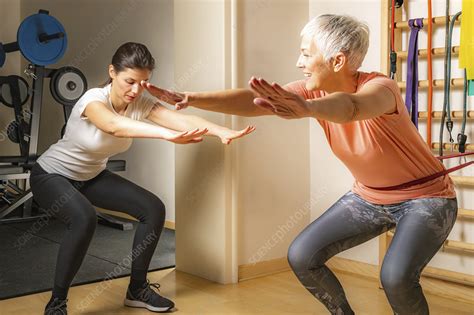 Senior Woman Doing Squats Stock Image F0249982 Science Photo Library