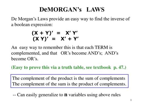 Ppt D E Morgans Laws Powerpoint Presentation Free Download Id5573477