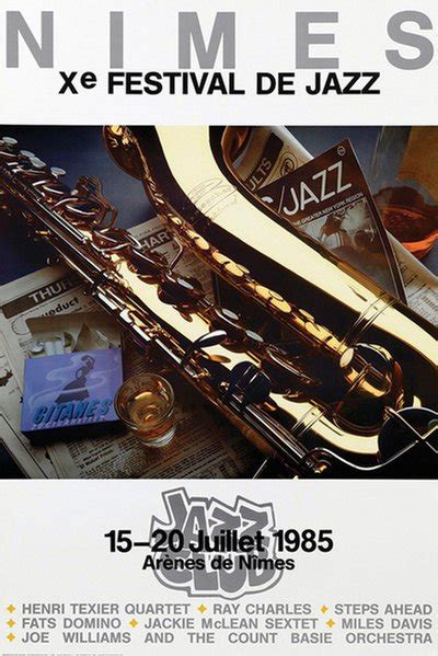 Original Vintage Poster Nimes Xe Festival De Jazz 1985 Original
