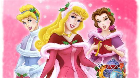 Кэти макграт, сэм хьюэн, роджер мур и др. Princess Cinderella Belle And Aurora Christmas Wallpaper ...