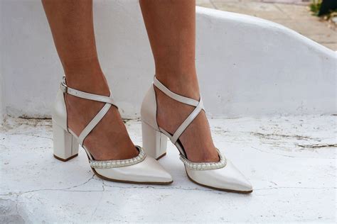 Ivory Wedding Shoes Block Heel Wedding Shoes Bridal Heels Etsy