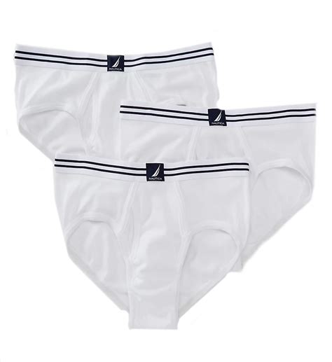 Nautica N60339 100 Cotton Fly Front Briefs 3 Pack Ebay