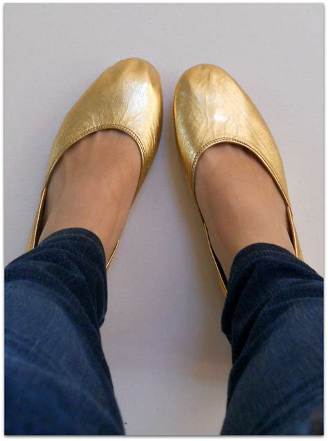 Maya Gold Leather Ballet Flats Womens Shoes Metallic Etsy Flat