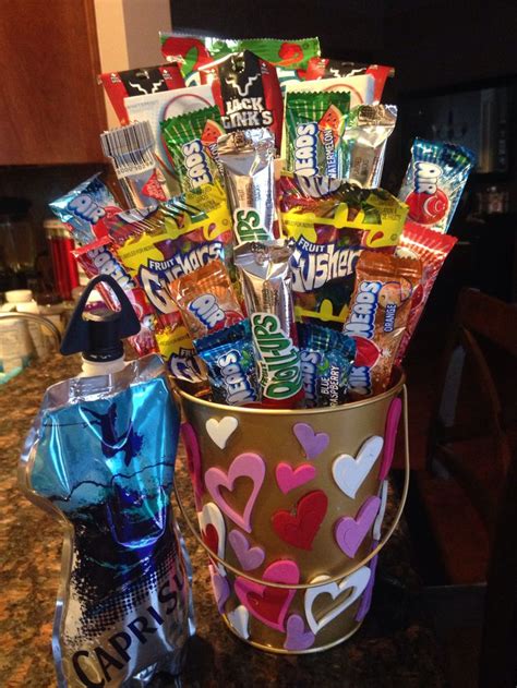 Men's top choice for a valentine's day gift comes as no surprise. My boyfriends candy basket for valentines day ️ ...