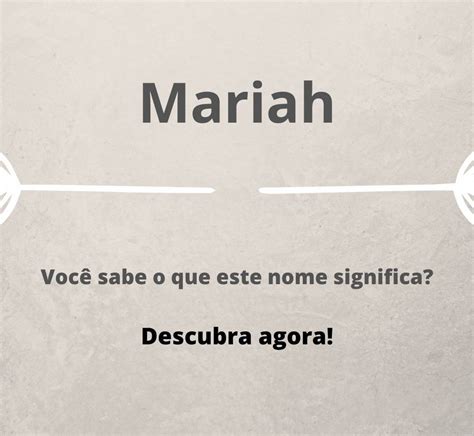 Qual O Significado Do Nome Mariah