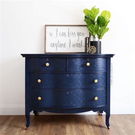 The Navy Dresser With Textured Drawers A Ray Of Sunlight