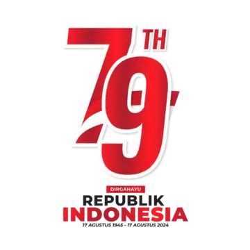 Logotipo Oficial De Hut Ri 79th Happy Republic Indonésia 2024 Vetor PNG