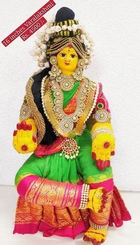 Varalakshmi Amman Face Idol And Jewels Varalakshmi Ammavari Statue