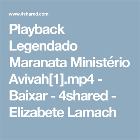 Abaixar maranata / baixar cds gospel gratis dueto maranata. Playback Legendado Maranata Ministério Avivah1.mp4 - Baixar - 4shared - Elizabete Lamach em ...
