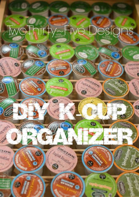 If you try to do this and you are not careful enough, it might hurt you really bad. $2 DIY K-Cup Organizer - Two Thirty-Five Designs