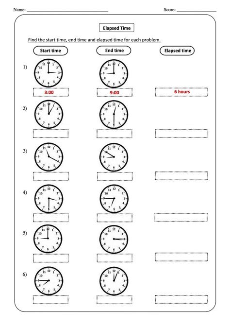 math worksheets grade  telling time  valley