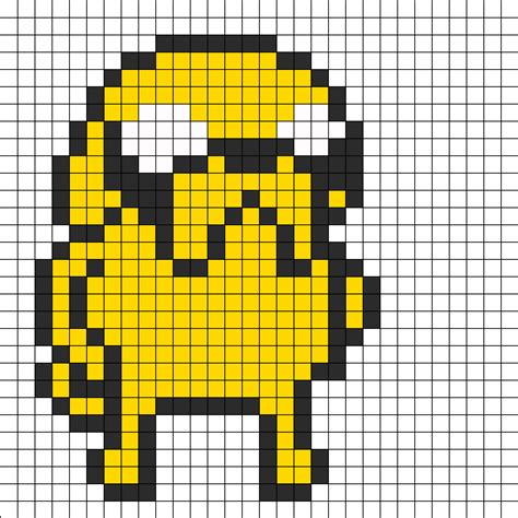 Adventure Time Jake Pixel Art Pixel Art Grid Pixel Ar
