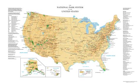 National Park System Of The United States Wall Map By Geonova Mapsales