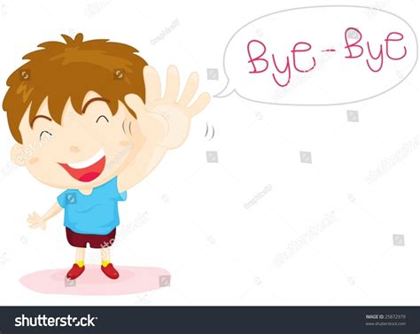 Boy Saying Bye Bye Stock Vector 25872979 Shutterstock