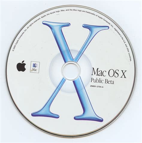 Internet archive, san francisco, ca. Mac OS X Public Beta (ZM691 2794 A)(Apple Computer)(2000 ...