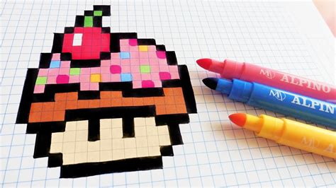 Handmade Pixel Art How To Draw A Cupcake Mushroom Pixel Art Youtube