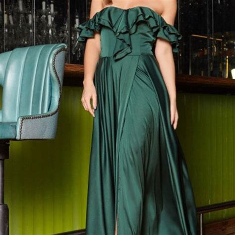 Emerald Green Silk Maxi Dress With Train Emerald Bridesmaid Etsy