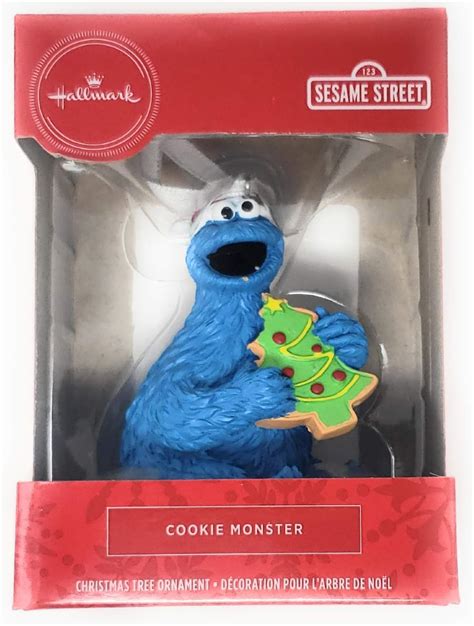 Hallmark Cookie Monster Wearing Red Hat And Holding Cookie