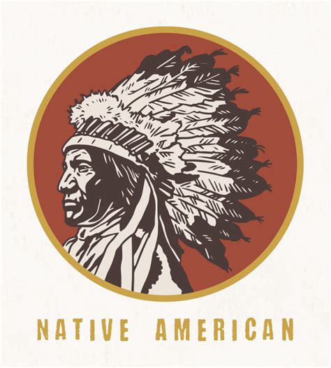 Native American Indian Logo Drawing Ai Illustrator File Us500
