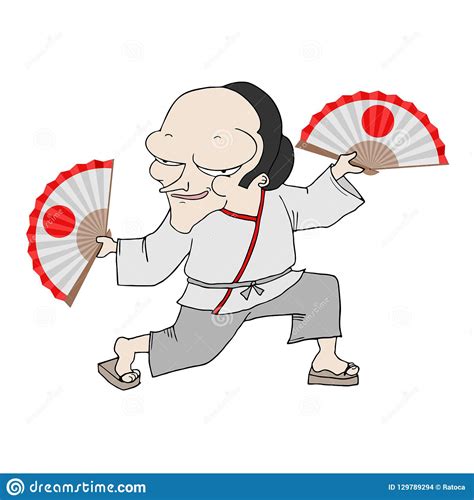 Dancing Japanese Man Stock Vector Illustration Of Pattern 129789294