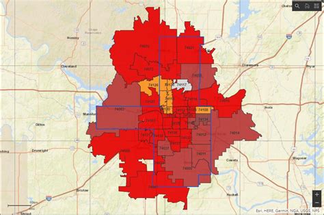 Tulsa County Zip Code Map