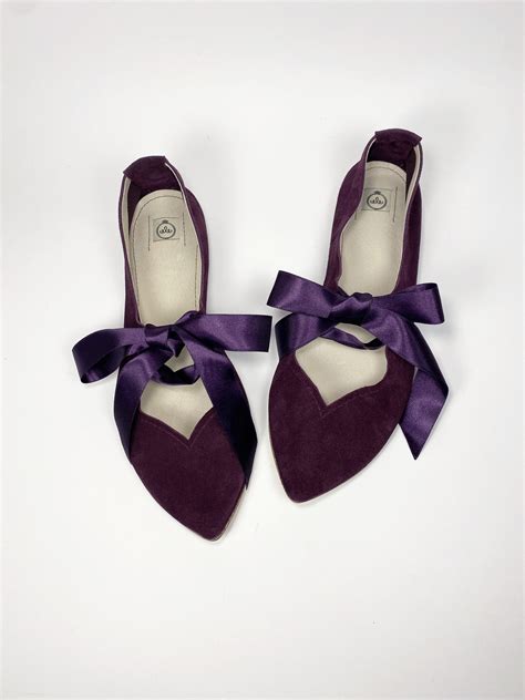 Pointed Mary Jane Flats In Burgundy Italian Leather — Ele Handmade Shoes