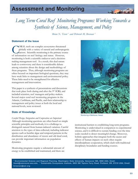 Pdf Long Term Coral Reef Monitoring Programs Coralreef