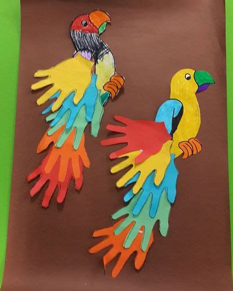 Handprint Parrot Craft Idea For Kids Preschool Crafts And Worksheets