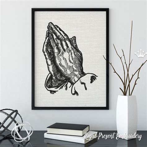Praying Hands Machine Embroidery Design 5 Sizes Etsy