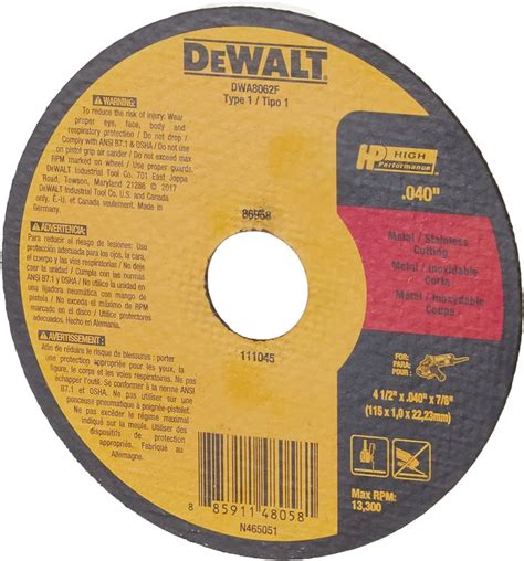 Dewalt 4 12 X X 78 Metal And Stainless Cutting Wheel 51 Off