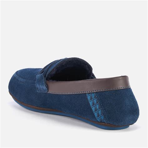 Ted Baker Valcent Suede Moccasin Slippers In Blue For Men Lyst