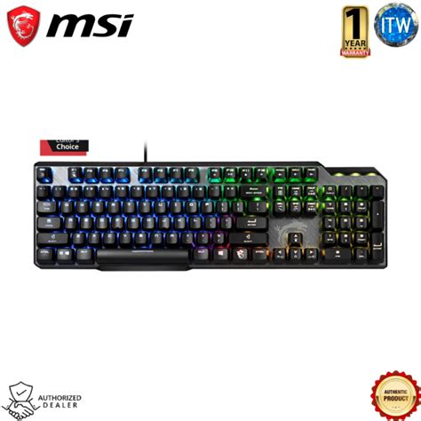 Msi Vigor Gk50 Elite Kailh Blue Usb 20 Per Key Rgb Mystic Light